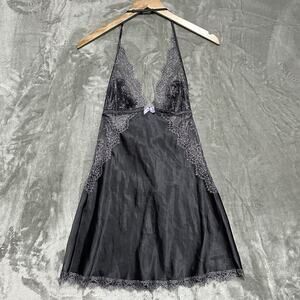 Victorias Secret Babydoll Slip Dress Womens Size S Gray Whimsigoth Romantic Sexy
